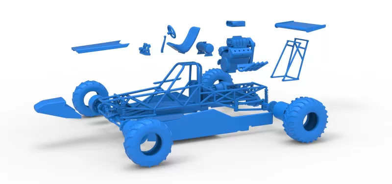 Vintage Mud dragster Scale 1:25 - Model preview 18