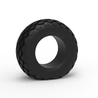 Offroad tire 28 deflated Scale 1:25