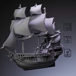 Legendary Pirate Flagship Ship #RoZ - Model thumbnail 6