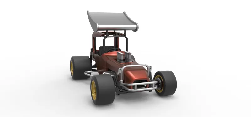 Vintage Winged Supermodified stock car Scale 1:25 - Model preview 26