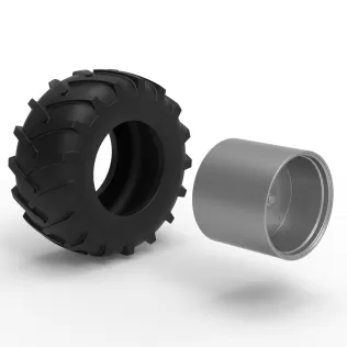 Rear wheel of Vintage Pulling tractor Version 4 Scale 1:25 - Model thumbnail 9