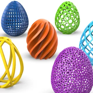 Easter Eggs 10 pcs. Set, Easter Egg Gift, 3D Printing for - Model thumbnail 3