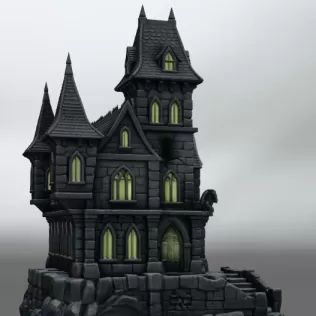 Dark Fantasy Castle STL for 3D Printing - Model thumbnail 6