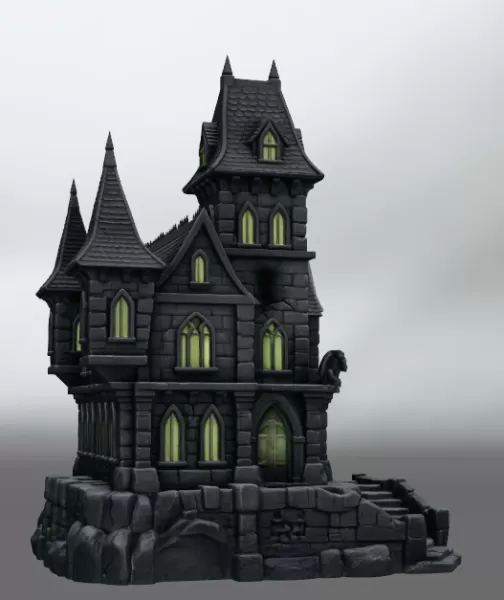 Dark Fantasy Castle STL for 3D Printing - Model preview 6