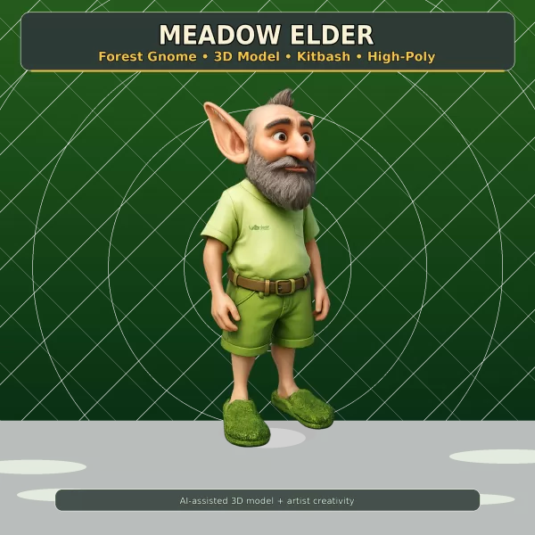 Forest Gnome Character Collection Kitbash High-Poly 3D Model - Model preview 6