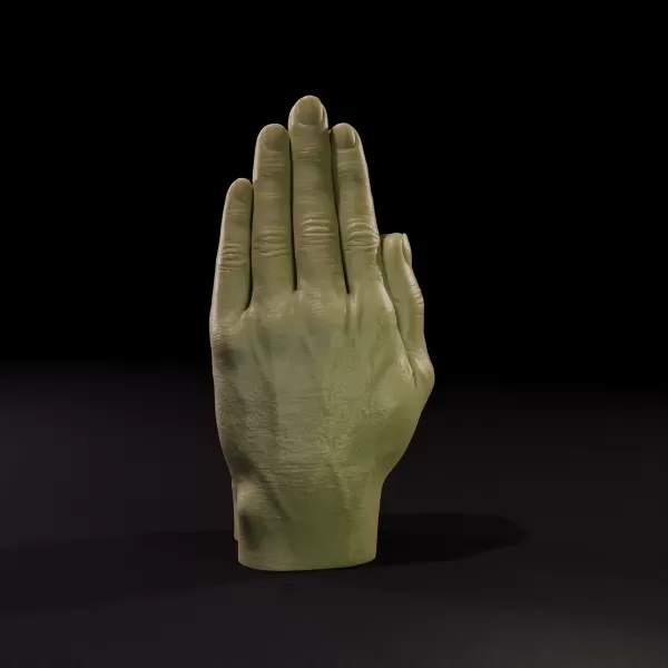 Realistic Hand Candle 3D Printable Model - Model preview 2