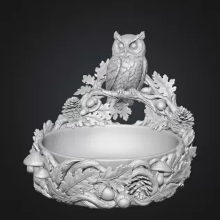 Autumn Owl Bowl Organizer STL File for 3D Print - Model thumbnail 13