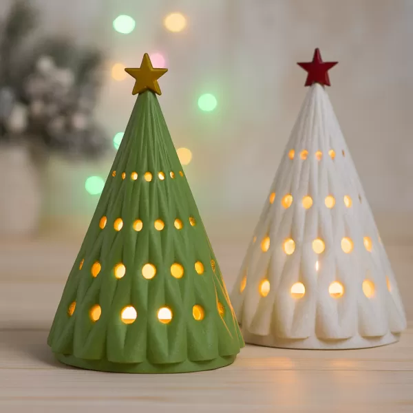Christmas Tree Candle Holder | Centerpiece Holiday Decoration - Model preview 7