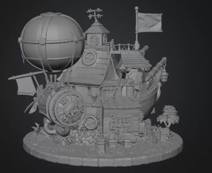 Sky Captain Airship House STL File for 3D Print - Model preview 14
