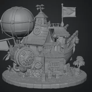 Sky Captain Airship House STL File for 3D Print - Model thumbnail 14