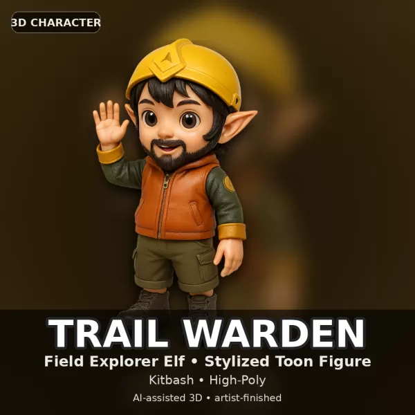 Pocket Pioneers – Stylized 3D Character Collection (6-Pack) - Model preview 4