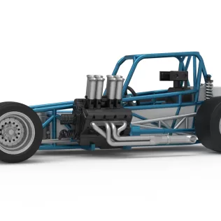 Vintage Supermodified stock car Base Version 3 Scale 1:25 - Model thumbnail 2