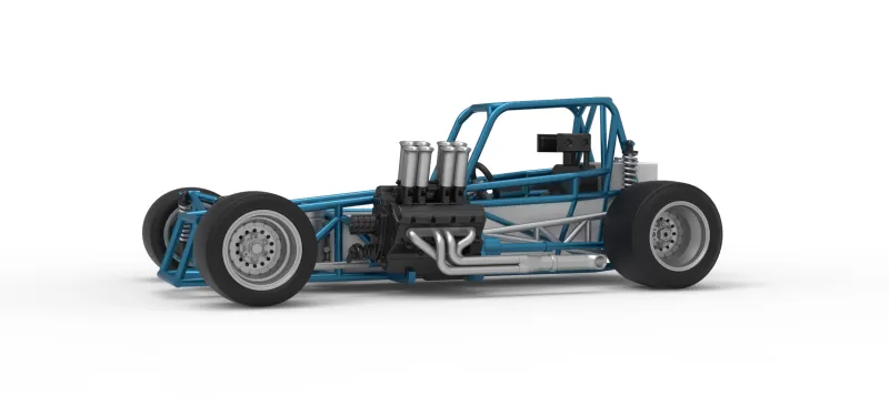 Vintage Supermodified stock car Base Version 3 Scale 1:25 - Model preview 2