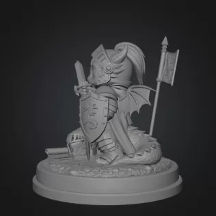 Cute Fantasy Warrior Dragon STL File for 3D Printing - Model thumbnail 9