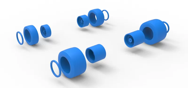 Wheel Set of Vintage Pavement Silver Crown Car Scale 1:25 - Model preview 12