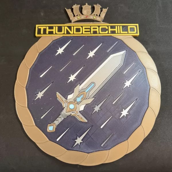 HMS Thunderchild AD01 Ship's Badge Wall Plaque - Model preview 1