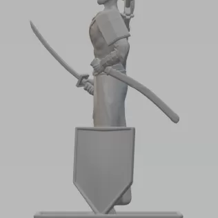 A 3D printed samurai-class board game figurine - Model thumbnail 1
