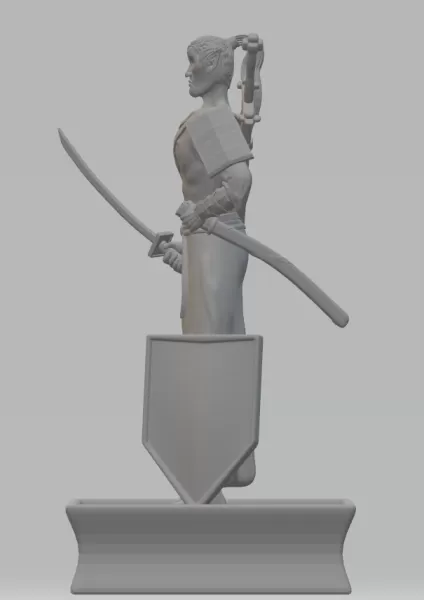 A 3D printed samurai-class board game figurine - Model preview 1