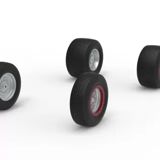 Wheel Set of Dirt Silver Crown Champ car Scale 1:25 - Model thumbnail 2