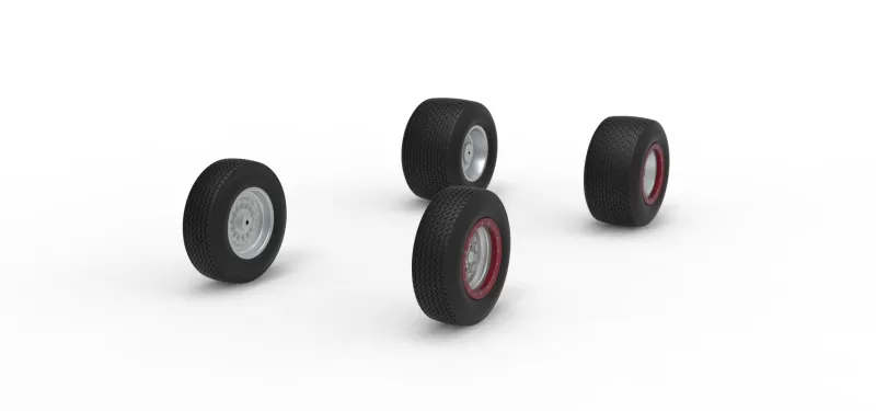 Wheel Set of Dirt Silver Crown Champ car Scale 1:25 - Model preview 2