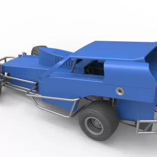 Vintage Dirt Modified stock car Version 2 while turning 1:25 - Model thumbnail 12