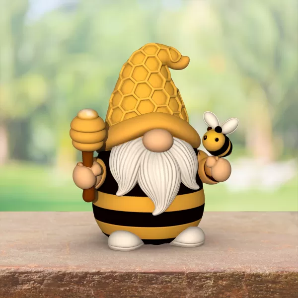 Bee Gnome Figures, 3 pcs. Spring Gnome, Bumble Bee HoneyComb - Model preview 2
