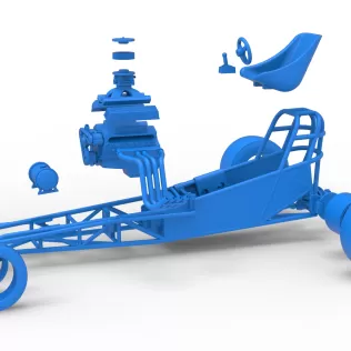 Vintage Front engine dragster Base Version 5 Scale 1:25 - Model thumbnail 16