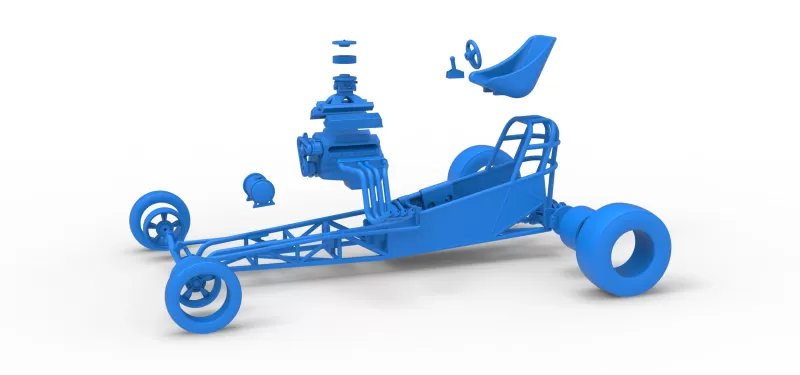 Vintage Front engine dragster Base Version 5 Scale 1:25 - Model preview 16