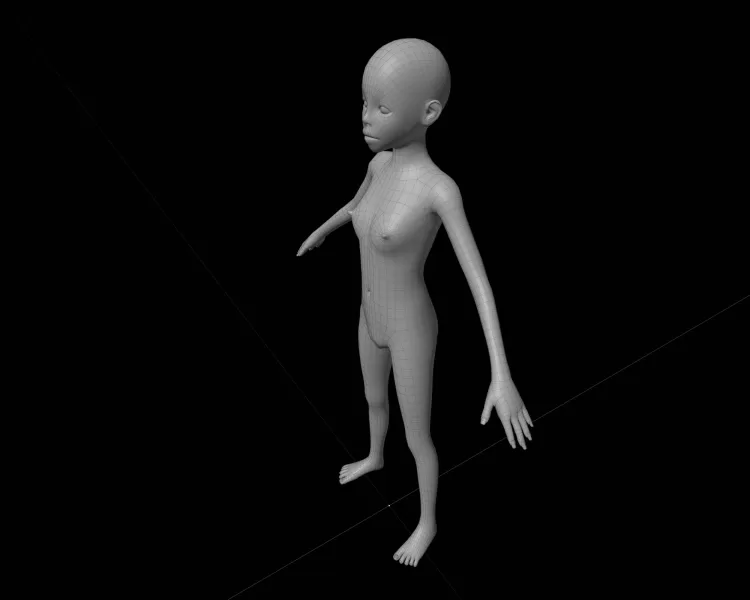 FEMALE tEEN bASE mESH - Model preview 2