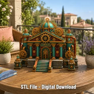 Grand Steampunk Gearworks Castle STL File for 3D Print - Model thumbnail 5