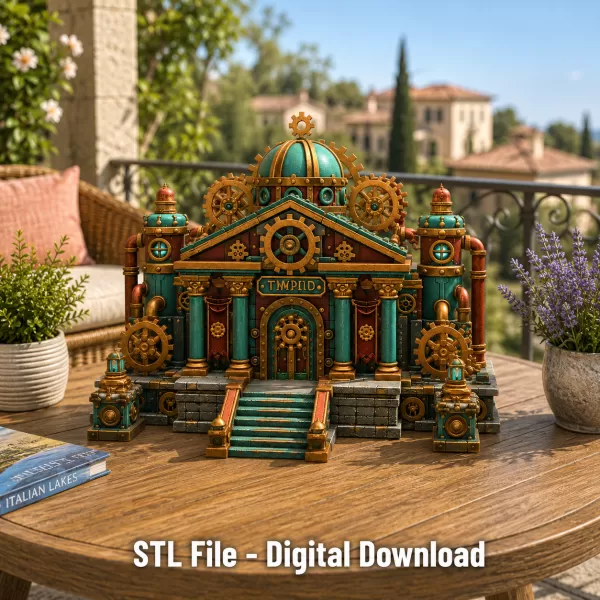 Grand Steampunk Gearworks Castle STL File for 3D Print - Model preview 5