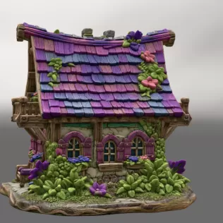 Enchanted Bloom Cottage STL File for 3D Printing - Model thumbnail 7