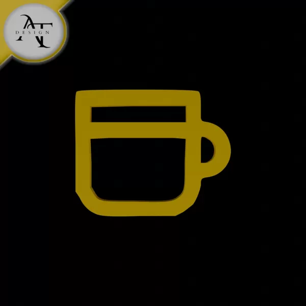Simple Coffee Cup Symbol - 2D Art - Model preview 1