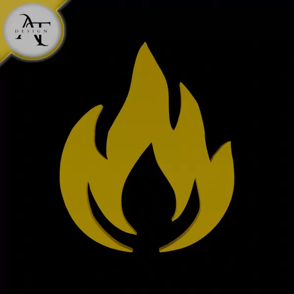 Simple Flame Symbol - 2D Art - Model preview 1