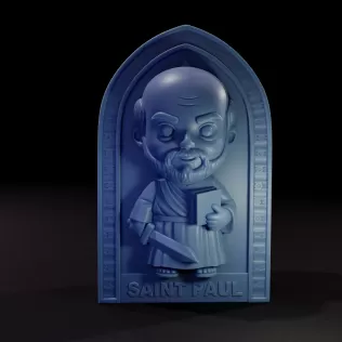 Saint Paul Relief Decorative Candle 3D Printable Model - Model thumbnail 2