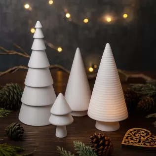 Minimal Christmas Tree Decor Set | 4 pcs Modern Holiday Trees - Model thumbnail 4