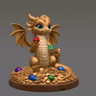 Treasure Guardian Dragon STL File 3D Print - Model thumbnail 4