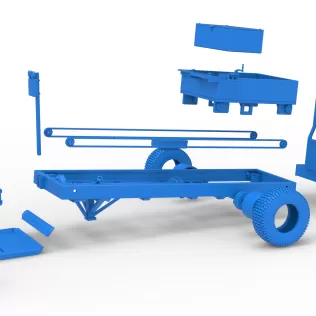 Garden Tractor pulling sled Scale 1:25 - Model thumbnail 28