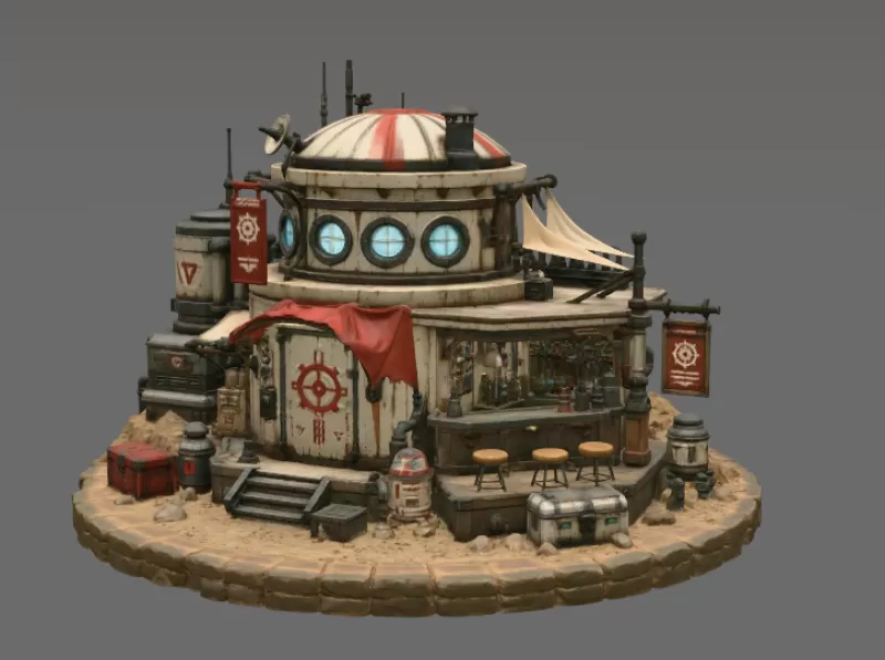 🚀 Desert Outpost Cantina STL File for 3D Print - Model preview 7
