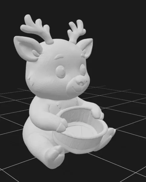 Deer Holding a Gift Basket - Model preview 5
