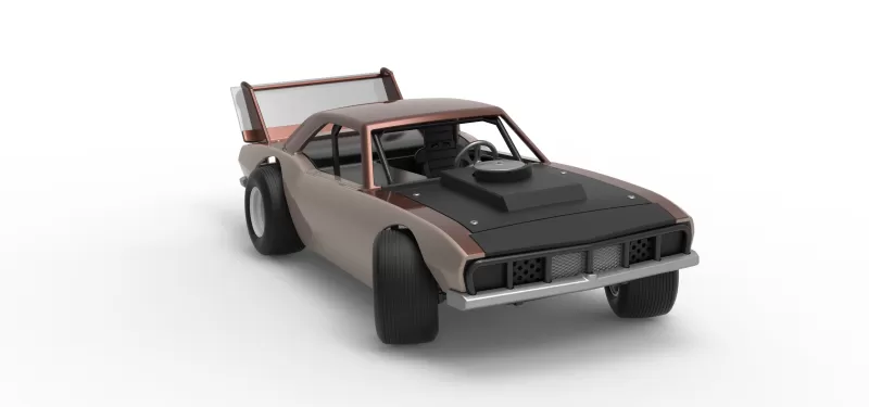 Vintage Semi-Late Model Stock Car while turning Scale 1:25 - Model preview 26