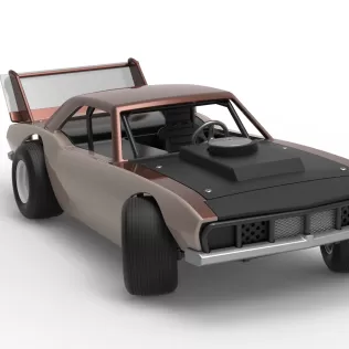 Vintage Semi-Late Model Stock Car while turning Scale 1:25 - Model thumbnail 26