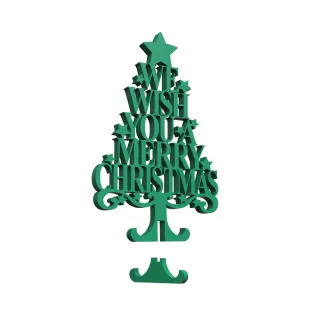 3D Text Christmas Tree, We Wish You A Merry Christmas, Christmas - Model thumbnail 3