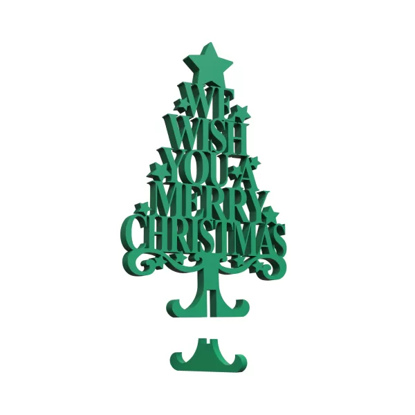 3D Text Christmas Tree, We Wish You A Merry Christmas, Christmas - Model preview 3