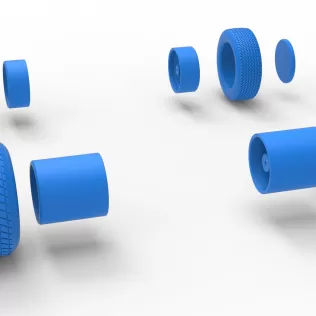 Wheel Set of Vintage Dirt Silver Crown Car Scale 1:25 - Model thumbnail 15