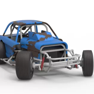 Vintage Dirt Modified stock car V10 while turning Scale 1:25 - Model thumbnail 25