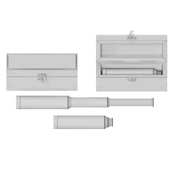 A telescope in a wooden case - Model preview 2
