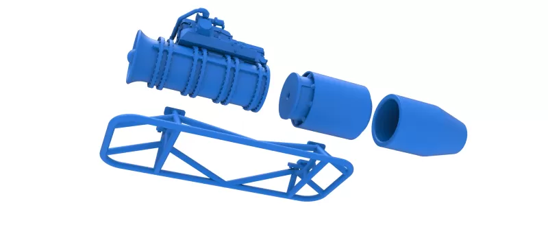 Jet engine on the frame Scale 1:25 - Model preview 18
