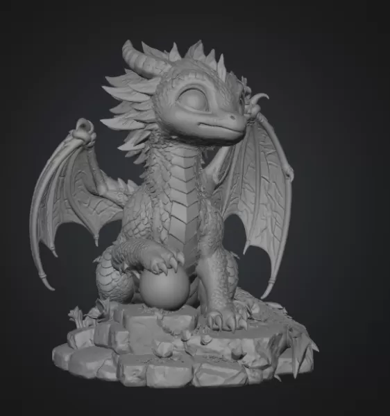 Blossom Baby Dragon STL File for 3D Print - Model preview 14