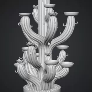 Blooming Cactus Jewelry Organizer STL File for 3D Print - Model thumbnail 15